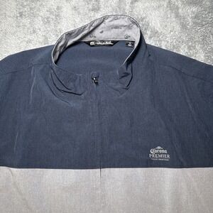 Travis Mathew Jacket Mens XL Gray Blue Corona Lightweight Golf Full Zip Perform